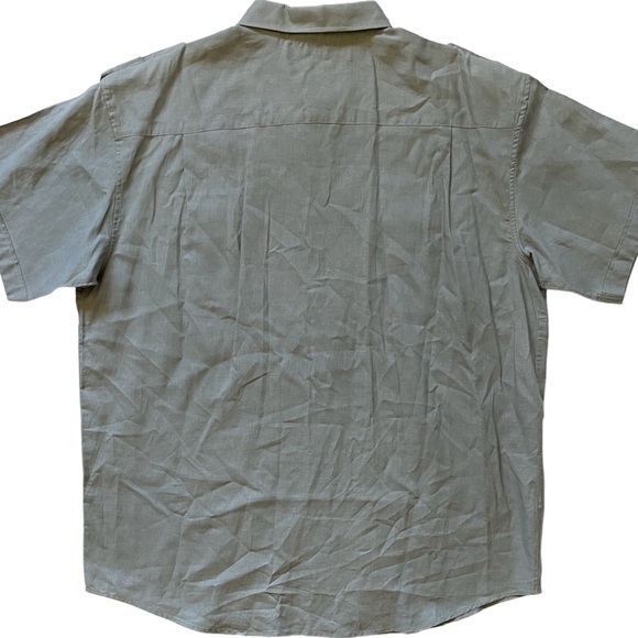 SEAN JOHN Mens 3XB Shirt Linen Short Sleeve Gray Button Up Big & Tall 3XL XXXL - Picture 3 of 9
